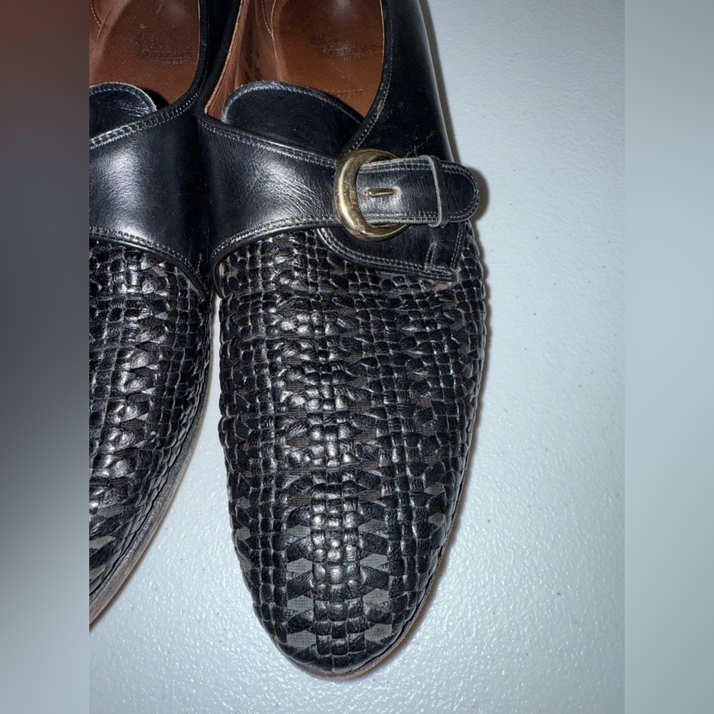 Allen Edmonds Morgan black leather buckle monk strap loafers Size 10 - Picture 3 of 10